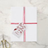 Wijnproeverij Feest Kerst Handgetekend Cadeaulabel (Met Touw)