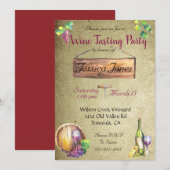 Wijnproeverij Feest Verjaardag Bruidsfeest Kaart (Voorkant / Achterkant)