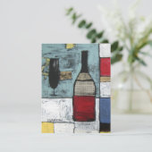 Wijnproeverij Feestelijke Uitnodiging (Staand voorkant)