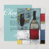 Wijnproeverij Feestelijke Uitnodiging (Voorkant / Achterkant)