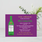Wijnproeverij Feestuitnodiging Paarse Kaart (Staand voorkant)
