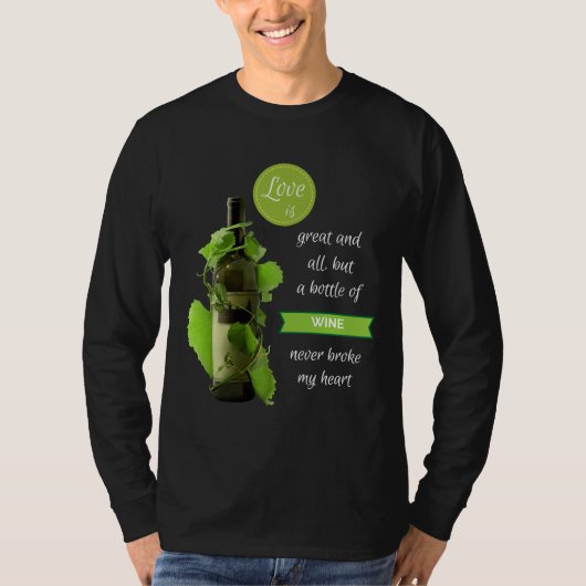 Wijnproeverij Fles Wijn Scoop T-shirt (Voorkant)