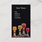 WIJNPROEVERIJ GLAZEN, RODE WAX SEAL MONOGRAM Zwart Visitekaartje (Voorkant)