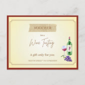 'Wijnproeverij' Grappige Cadeaubon Briefkaart (Voorkant)