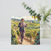 Wijnproeverij in Bourgogne Feestdagenkaart (Staand voorkant)