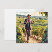 Wijnproeverij in Bourgogne Feestdagenkaart (Voorkant / Achterkant)