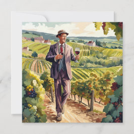 Wijnproeverij in Bourgogne Feestdagenkaart