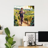 Wijnproeverij in Bourgogne Print (Thuiskantoor)