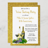 Wijnproeverij jubileumfeest  kaart (Voorkant / Achterkant)