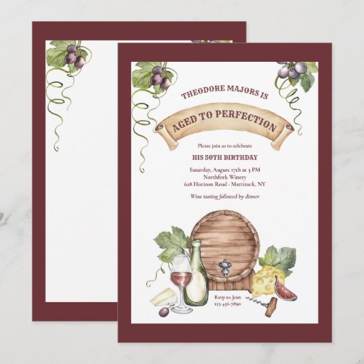 Wijnproeverij Kaart (Voorkant / Achterkant)