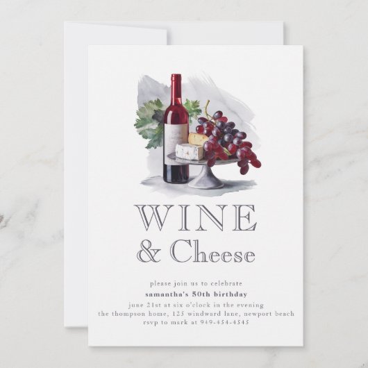 Wijnproeverij Kaaswijnfeest 50e verjaardag Kaart (Voorkant)