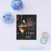 wijnproeverij liefdadigheids wijngaard eten drinke flyer (Enkel)