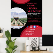 wijnproeverij liefdadigheidsinstelling vineyard fo poster (Thuiskantoor)