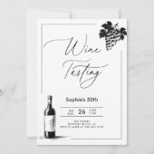 Wijnproeverij Modern Eenvoudig BW 50e verjaardag Kaart (Voorkant)