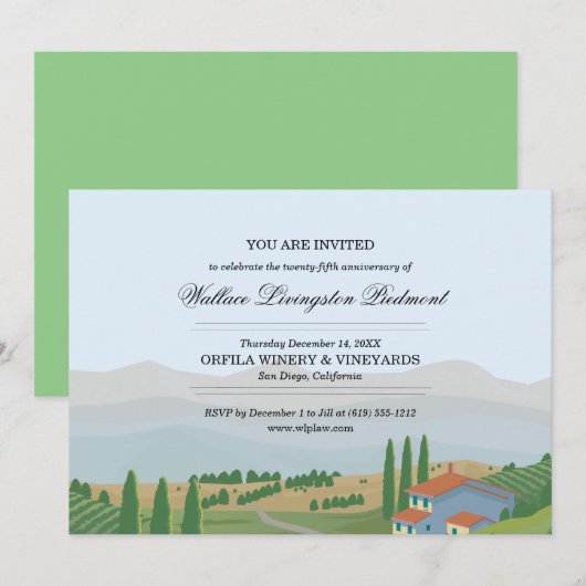 Wijnproeverij of wijnmakerij Tour Kaart (Voorkant / Achterkant)