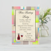 Wijnproeverij partij Abstract Design Kaart (Staand voorkant)