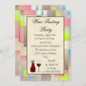 Wijnproeverij partij Abstract Design Kaart (Voorkant / Achterkant)