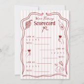 Wijnproeverij Scorekaart Handgetekende Beoordeling Kaart (Voorkant)