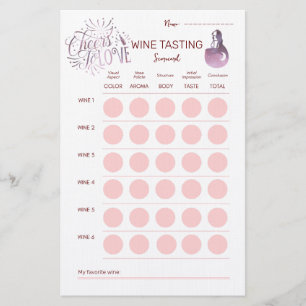 Wijnproeverij Scorekaart 'Proost op de Liefde' Briefpapier