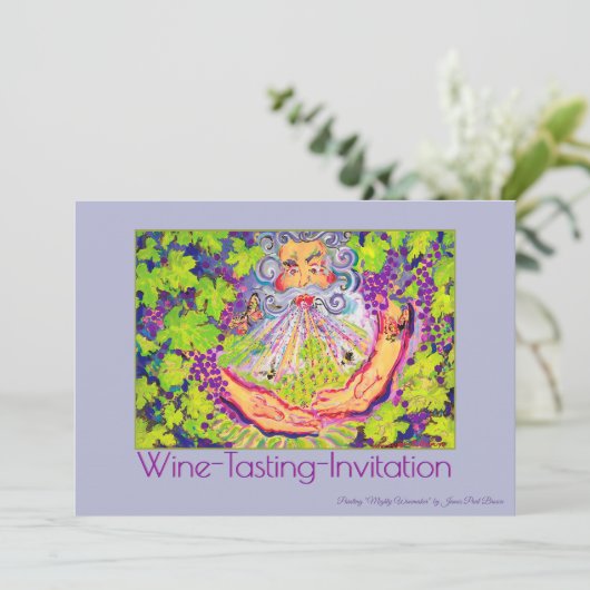 Wijnproeverij uitnodiging "Mighty Winemaker" (Staand voorkant)