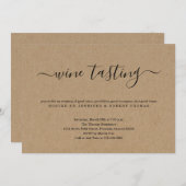 Wijnproeverij Uitnodiging op Kraft Papier Achtergr (Voorkant / Achterkant)