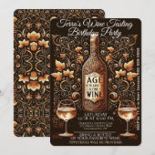 Wijnproeverij Verjaardagsfeest Kaart (Voorkant / Achterkant)