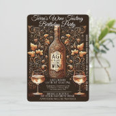 Wijnproeverij Verjaardagsfeest Kaart (Staand voorkant)