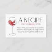 Wijnproeverij Vrijgezellenfeest Recept voor de bru Informatiekaartje (Voorkant)