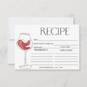 Wijnproeverij Vrijgezellenfeest Receptenkaart (Voorkant)