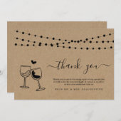 Wijnproeverij Wijn Toast & String Lights Bedankkaart (Voorkant / Achterkant)