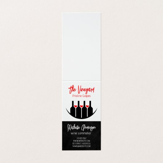 Wijnproeverijen | Flessen en Glazen Visitekaartje (Buitenkant ongevouwen)