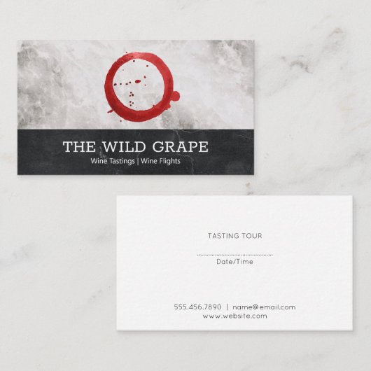 Wijnproeverijen | Marmer | Wijnvlek Visitekaartje (Voorkant / Achterkant)