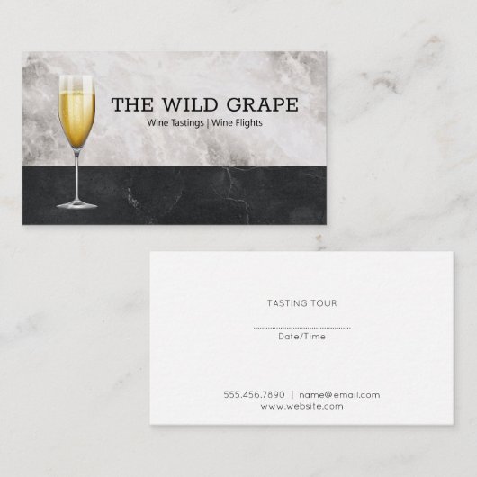 Wijnproeverijen | Marmer | Wijnvluchten | Wijnflui Visitekaartje (Voorkant / Achterkant)