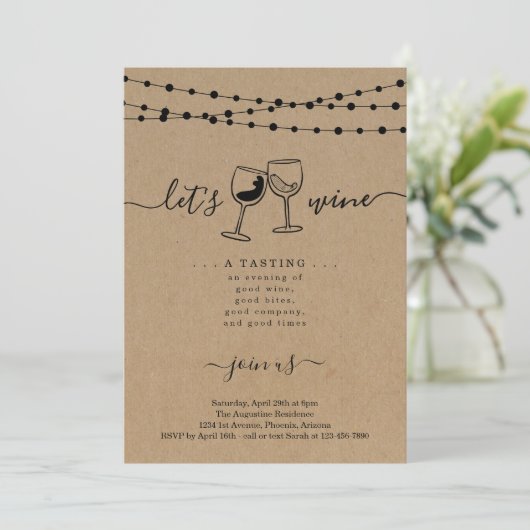 Wijnproeverijfeest Kaart (Staand voorkant)