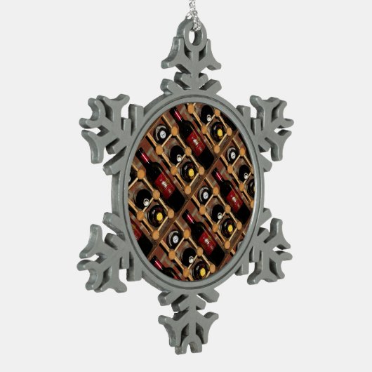 Wijnrack Abstract Tin Sneeuwvlok Ornament (Links)