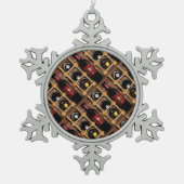 Wijnrack Abstract Tin Sneeuwvlok Ornament (Voorkant)