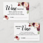 Wijnraffenkaartje engelse spaanse douchekaart plaatskaartje (Voorkant / Achterkant)