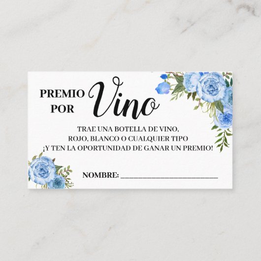 Wijnraffenkaartje engelse spaanse douchekaart plaatskaartje (Achterkant)