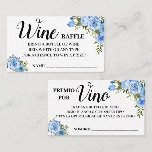 Wijnraffenkaartje engelse spaanse douchekaart plaatskaartje (Voorkant / Achterkant)