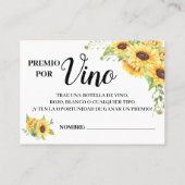 Wijnraffenkaartje engelse spaanse douchekaart plaatskaartje (Achterkant)