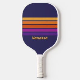 Wijnrank Regenboog Dwars Strepen met Naam Pickleball Paddle