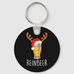 Wijnreehertje Rendier Kerstman Hoed Rendier Koppel Sleutelhanger