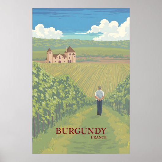 Wijnregio Bourgogne Frankrijk Reisposter Poster (Voorkant)