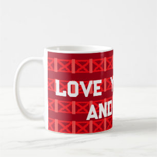 Wijnrobijnrood met kruisen liefde loten bericht koffiemok