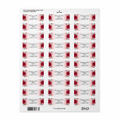 Wijnrode bloemige retouradreslabels etiket (Full Sheet)