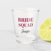 Wijnrode Bruidsmeisjes Team Bachelorette Feest Shot Glas (Voorkant)