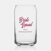 Wijnrode Bruidsploeg Bachelorette Feest Blikvorm Glas (Voorkant)
