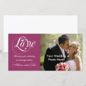 Wijnrode bruiloft Bedankt Fotokaart Sjabloon (Voorkant / Achterkant)