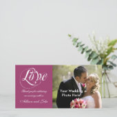 Wijnrode bruiloft Bedankt Fotokaart Sjabloon (Staand voorkant)