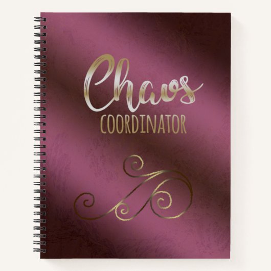Wijnrode Chaos Coördinator Journal Notebook Notitieboek (Voorkant)